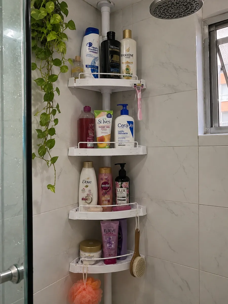 Esquinero instalado en el baño de Santiago, Pereira