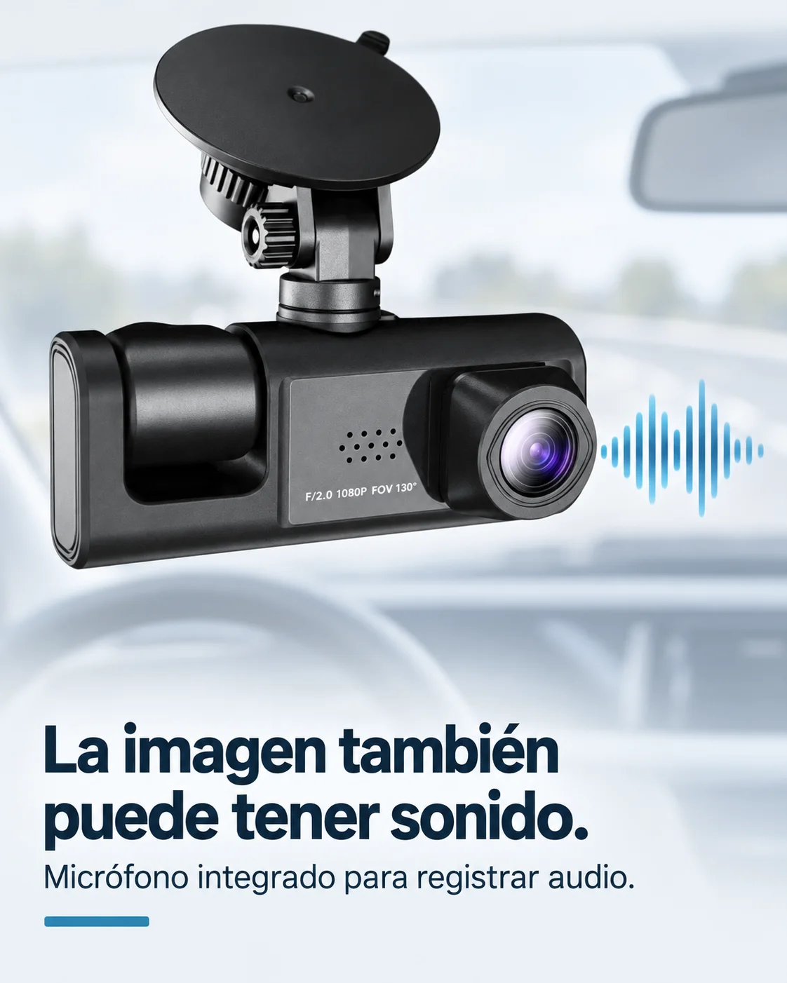 La imagen también puede tener sonido. Micrófono integrado para registrar audio.